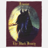 Friese Glow, paard, zwarte schoonheidshengst/merri Fleece Deken (Voorkant)