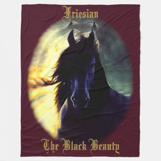 Friese Glow, paard, zwarte schoonheidshengst/merri Fleece Deken (Voorkant)