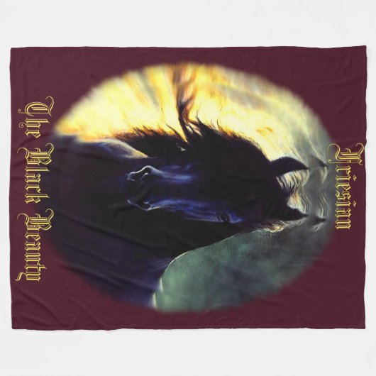 Friese Glow, paard, zwarte schoonheidshengst/merri Fleece Deken (Voorkant (Horizontaal))