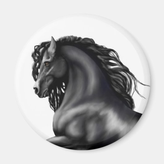 Friese hengst paard magneet (Voorkant)