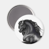 Friese hengst paard magneet (Voorkant / Achterkant)