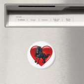 Friese hengst paard rood hart liefde magneet (Insitu (Vaatwasser))