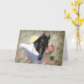 Friese hengst - Wenskaart Kaart (Gele Bloem)