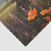 Friese paard galopperende wilde bloemen decoupage tissuepapier (Detail)