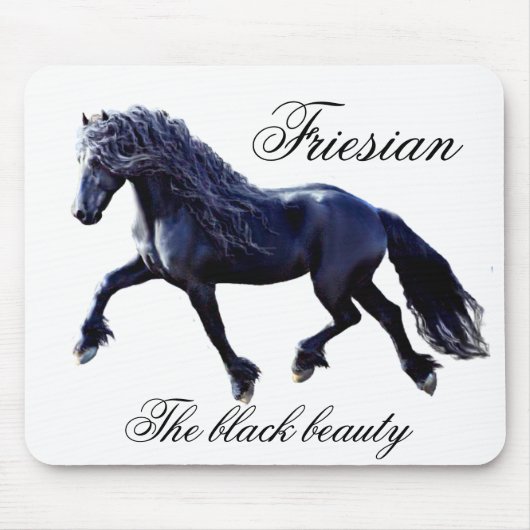Friese paard, hengst, de zwarte schoonheidMousepad Muismat (Voorkant)