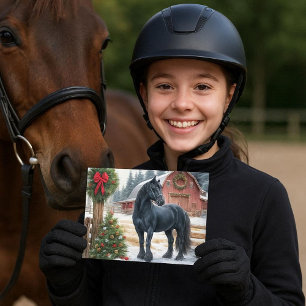 Friese Paard Prettig Kerstfeest  Briefkaart