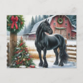 Friese Paard Prettig Kerstfeest Briefkaart (Voorkant)