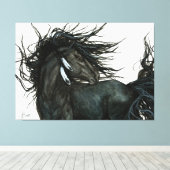 Friese Paard van Bihrle Canvas Afdruk (Insitu (Houten vloer))