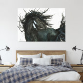 Friese Paard van Bihrle Canvas Afdruk (Insitu (Slaapkamer))