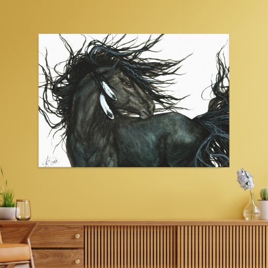 Friese Paard van Bihrle Canvas Afdruk (Insitu (Woonkamer))