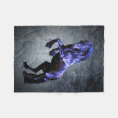 Friese paard, zwarte schoonheid hengst, cartooned fleece deken (Voorkant (Horizontaal))