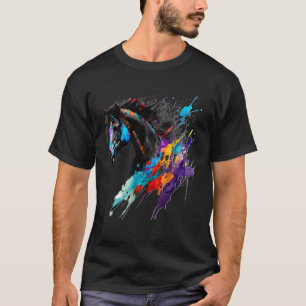 Friese Paardenverf Splatter Exotisch Paard Splatt T-shirt