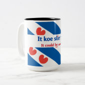 Friese papa tweekleurige koffiemok (Voorkant links)