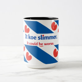Friese papa tweekleurige koffiemok