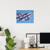 Friese Vlag, Frisian Flag, Fryslan Photo Poster (Thuiskantoor)