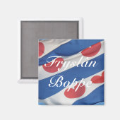 Friese Vlag (Fryslan Boppe) Koelkast Magneet (Voorkant / Achterkant)