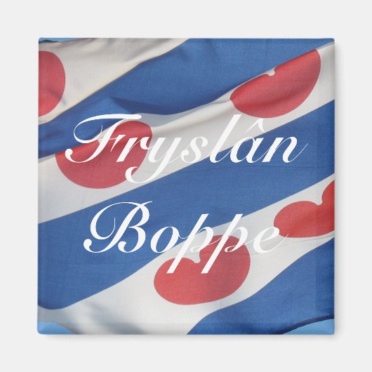 Friese Vlag (Fryslan Boppe) Koelkast Magneet (Voorkant)