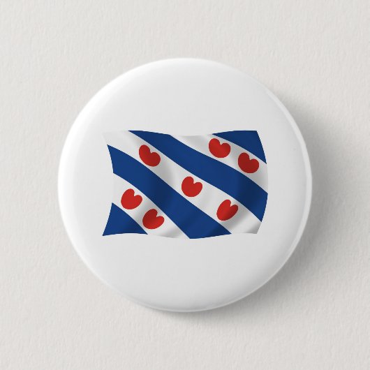 Friese Vlag Knop Ronde Button 5,7 Cm (Voorkant)