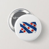 Friese Vlag Knop Ronde Button 5,7 Cm (Voorkant /achterkant)