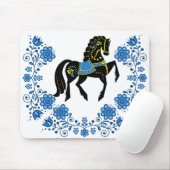 Friese Volkspaard blauw/goud/zwarte hengst Muismat (Met muis)