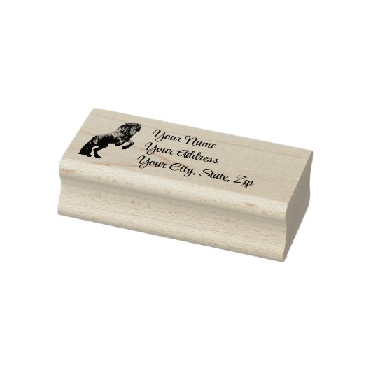 Friese/zwart hengst, Persoonlijk Adres stempel/3a Rubberstempel (Stempel)