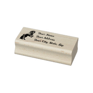 Friese/zwart hengst, Persoonlijk Adres stempel/3c Rubberstempel