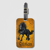 Friese, zwarte hengst, Fries paard/5 Bagagelabel (Voorkant (verticaal))