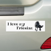 Friese, zwarte hengst, ik hou van mijn Friese Bumpersticker (Op auto)