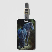 Friese, zwarte hengst paard Friese afbeelding Bagagelabel (Voorkant (verticaal))