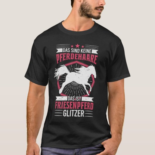Friesenpferd Glitzer Friese Pferdehaare T-shirt (Voorkant)
