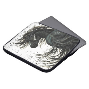 Friesiaans paard door zijdebeschermhoes laptop sleeve