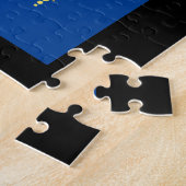 Friesiaanse hengst in spotlight, schilderij legpuzzel (Zijkant)