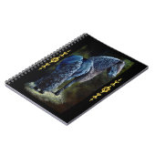 Friesiaanse hengst in spotlight, schilderij notitieboek (Linkerzijde)