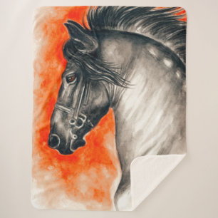 Friesian Art. van de Waterverf van het Paard van Sherpa Deken