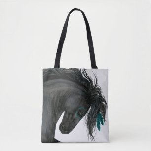 Friesian Black Horse Bag van Bihrle Tote Bag