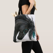 Friesian Black Horse Bag van Bihrle Tote Bag (Dichtbij)