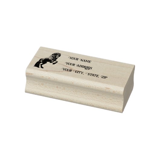 Friesian/black stallion, Personal Address stamp/3b Rubberstempel (Stempel)