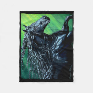 Friesian, de zwarte schoonheidshengst, lopend fleece deken