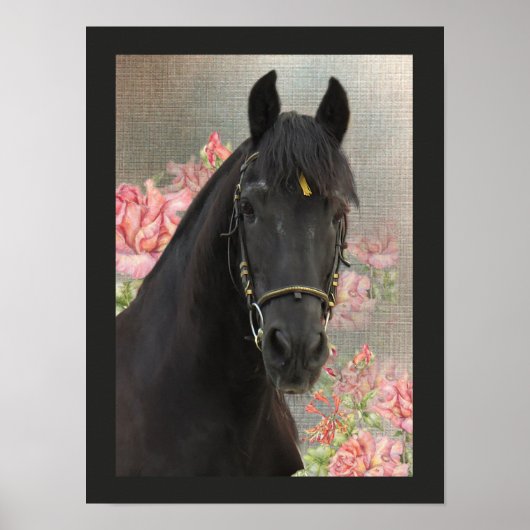 Friesian DIAMOND ~ Portrait 3 - Poster (Voorkant)