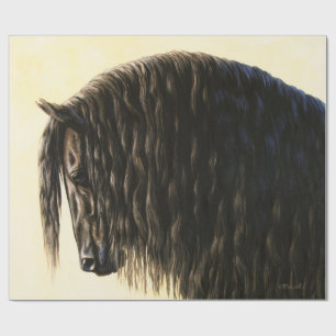 Friesian Draft Horse Portret Cadeaupapier