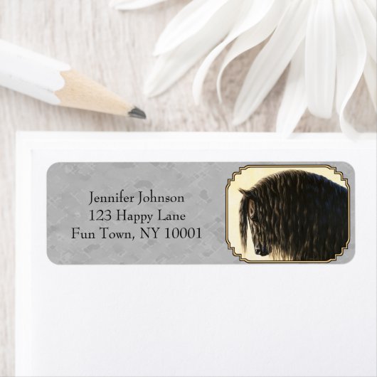 Friesian Draft Horse Silver Grey Etiket (Insitu)