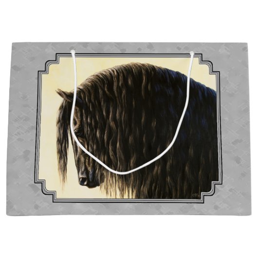 Friesian Draft Horse Silver Grey Large Cadeautasje (Voorkant)