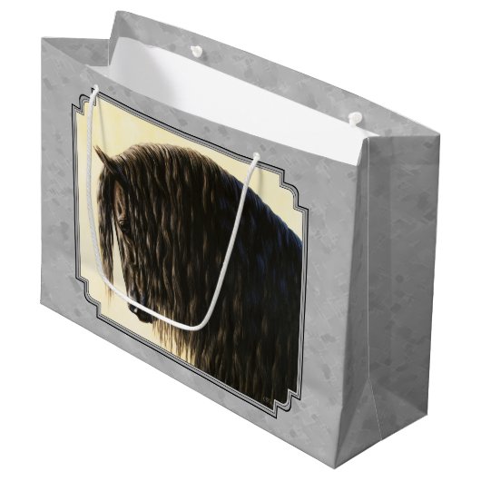 Friesian Draft Horse Silver Grey Large Cadeautasje (Voorkant Gekanteld)