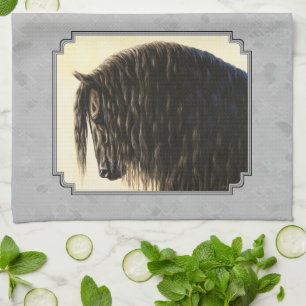 Friesian Draft Horse Silver Grey Theedoek