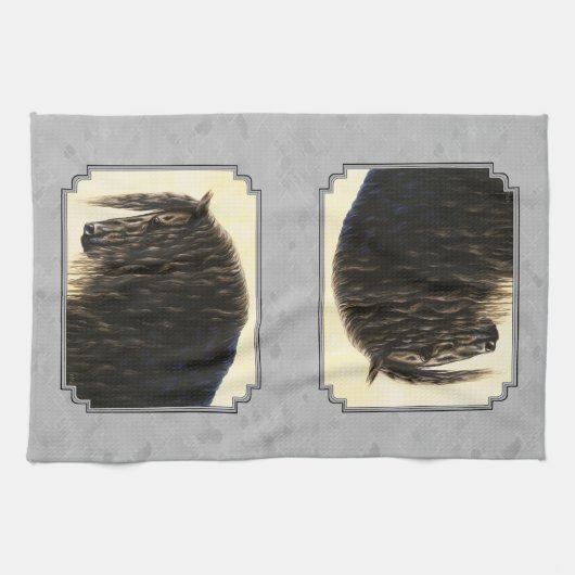 Friesian Draft Horse Silver Grey Theedoek (Horizontaal)