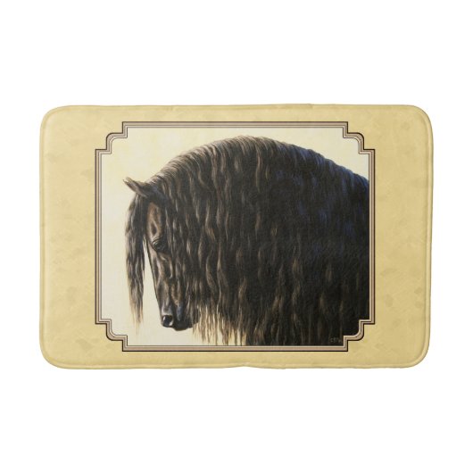 Friesian Draft Horse Yellow Badmat (Voorkant)
