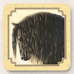 Friesian Draft Horse Yellow Bier Onderzetter