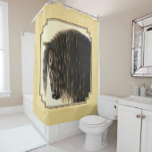 Friesian Draft Horse Yellow Douchegordijn (In situ)