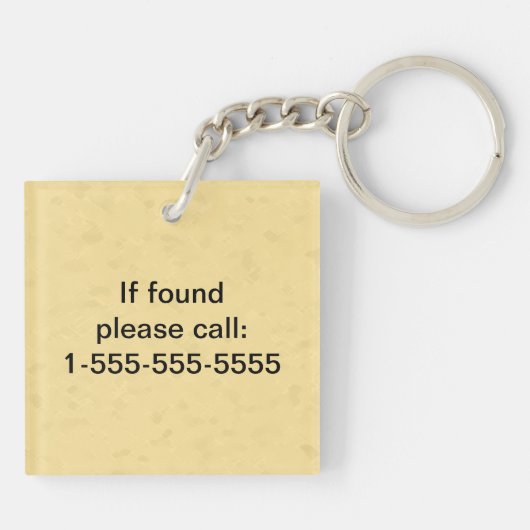 Friesian Draft Horse Yellow Sleutelhanger (Achterkant)