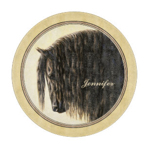 Friesian Draft Horse Yellow Snijplank